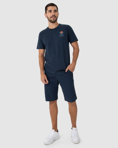 Camiseta Masculina Estampa Frente E Costas Sunrise Em Algodão