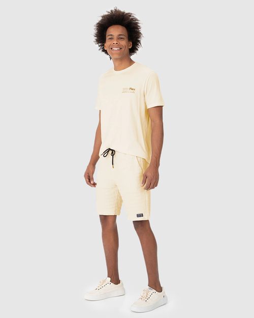 Bermuda Comfort Masculina Bolso Lateral Em Moletom Texturizado