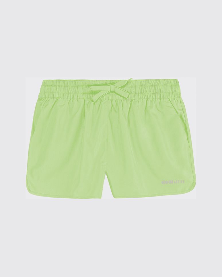 Shorts Feminino Barra Arredondada Em Tafetá - ENFIM