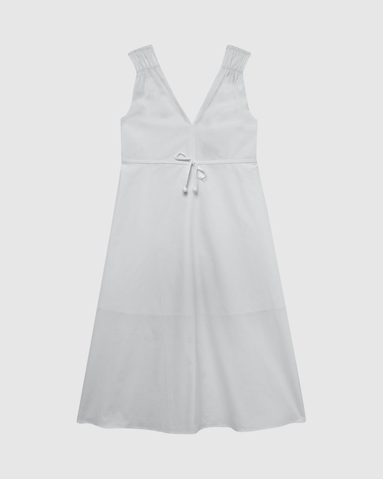 Vestido Midi Feminino Busto Com Amarração Em Tricoline