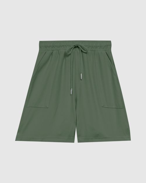 Shorts Feminino Fenda Lateral Em Malha Sarjada