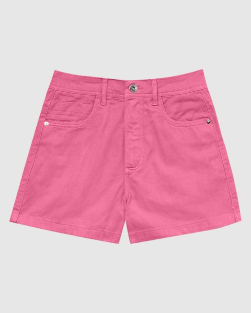Shorts Feminino Mom Cintura Alta Em Sarja 100% Algodão