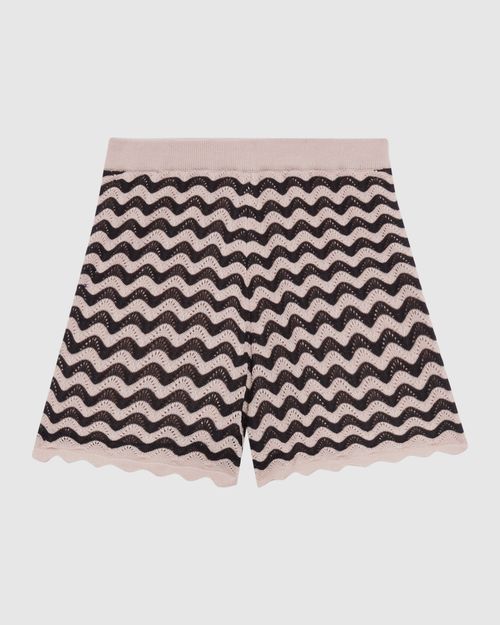 Shorts Feminino Estampa Geométrica Em Tricô