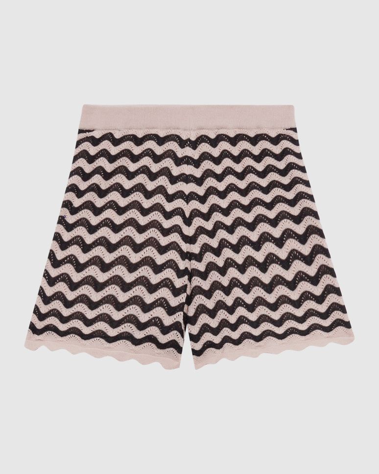 Shorts Feminino Estampa Geométrica Em Tricô
