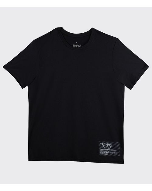 Camiseta Masculina Estampa Lettering Em Malha Com Proteção UV50+ - ENFIM