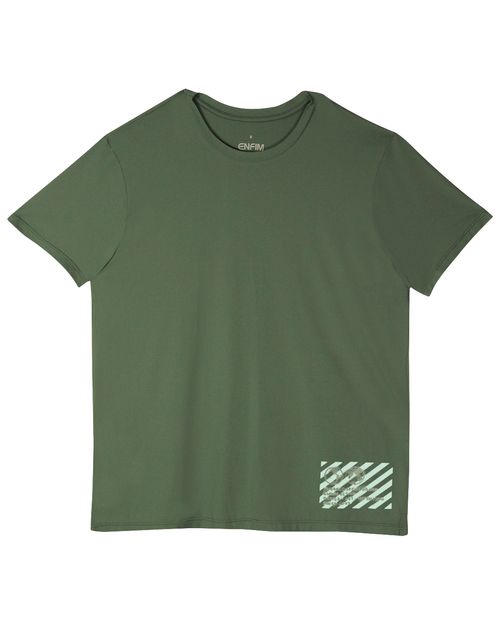 Camiseta Masculina Estampa Lettering Em Malha Com Proteção UV50+ - ENFIM