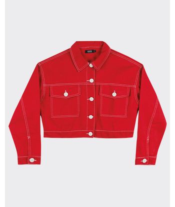 Jaqueta Cropped Feminina Em Sarja 100% Algodão  - ENFIM