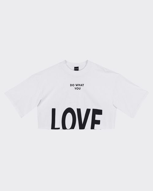 T-Shirt Cropped Feminina Do What You Love Em Algodão - ENFIM