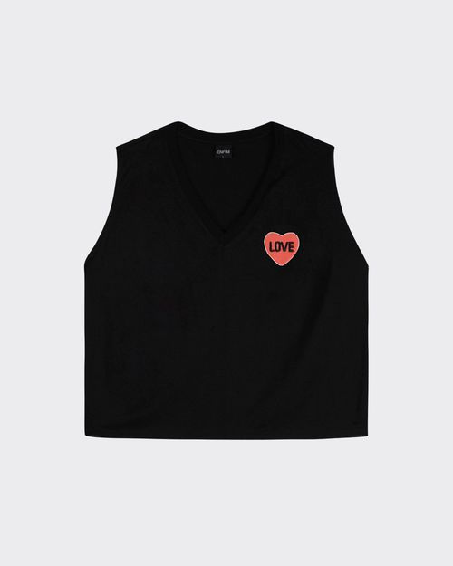 Regata Feminina Muscle Tee Gola V Love Em Algodão - ENFIM