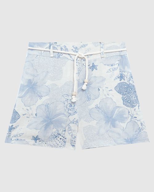 Shorts Feminino Com Cinto Cordão Em Viscolinho