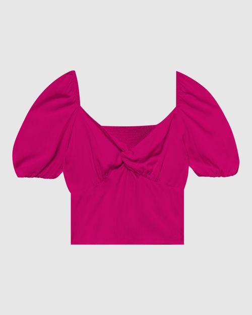 Blusa Feminina Decote Torcido Em Viscose Texturizada