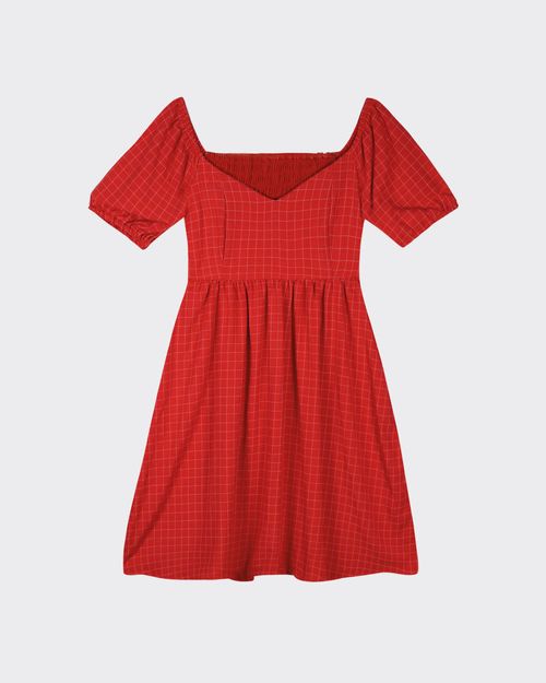Vestido Feminino Manga Bufante Em Jacquard - ENFIM