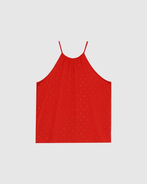 Blusa Feminina Frente Única Em Plumeti Lurex