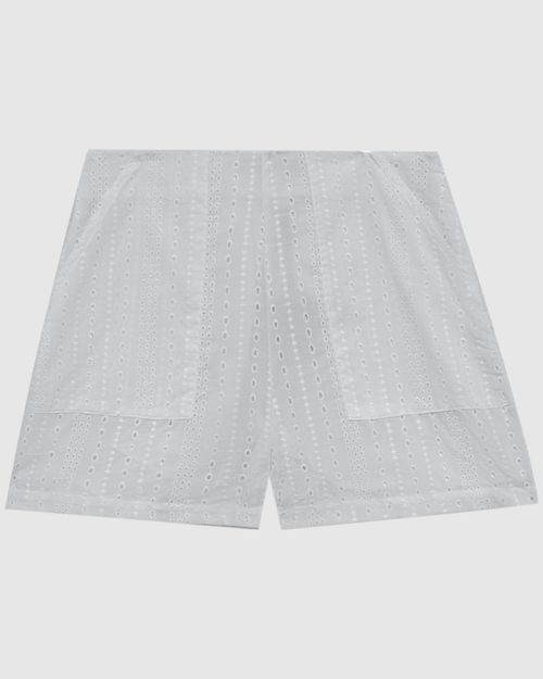 Shorts Feminino Cintura Alta Com Bolso Frontal Em Laise
