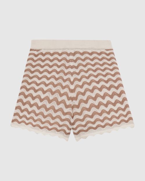 Shorts Feminino Estampa Geométrica Em Tricô