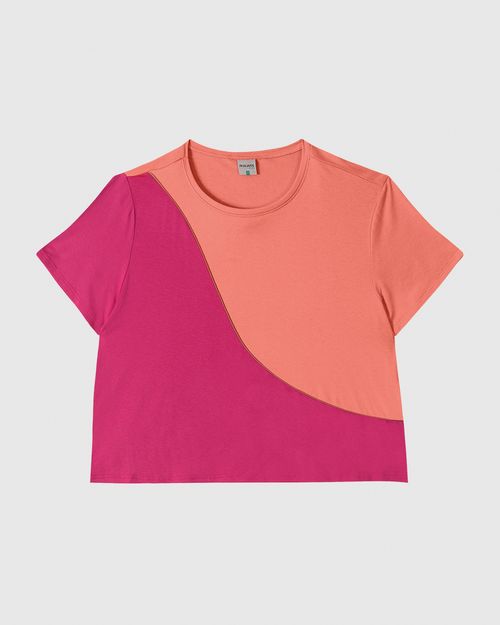 Blusa Feminina Plus Size Bicolor Em Moletinho De Viscose