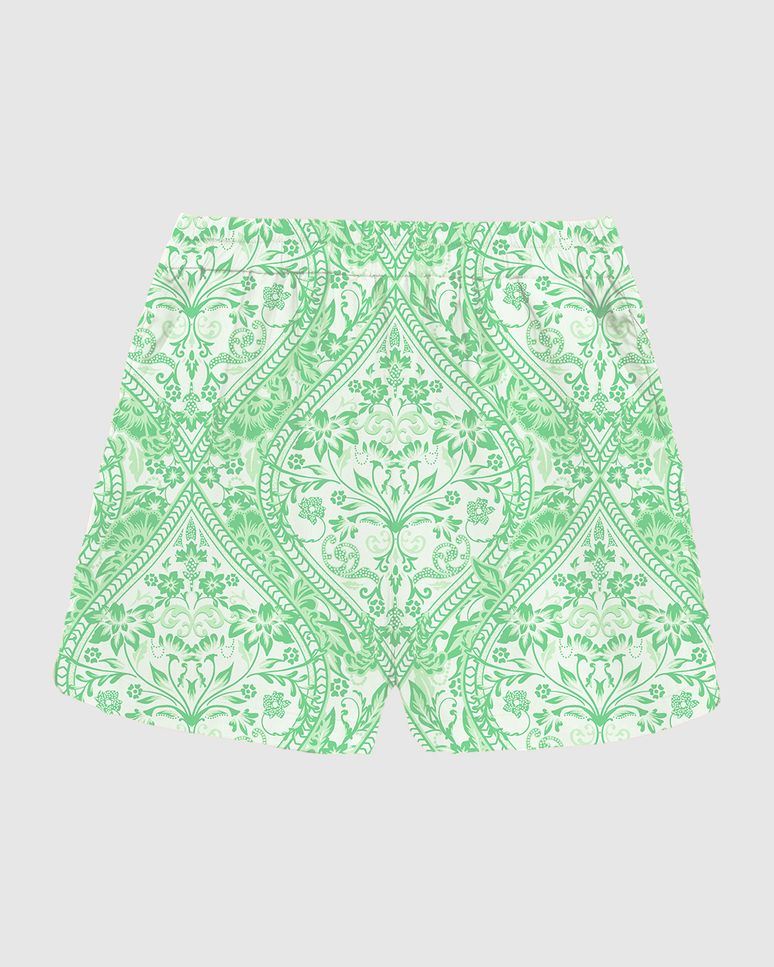 Shorts Feminino Paisley Bolso Faca Em Tricoline