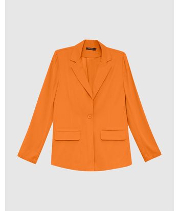Blazer Feminino Com Lapela Em Viscose Sarjada