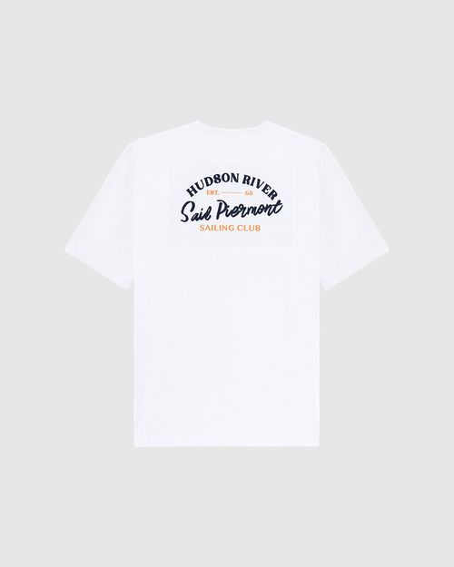 Camiseta Masculina Estampa Frente E Costas Em Malha Flamê