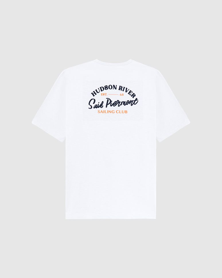 Camiseta Masculina Estampa Frente E Costas Em Malha Flamê