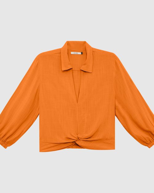 Camisa Feminina Com Torcido Frontal Em Viscose