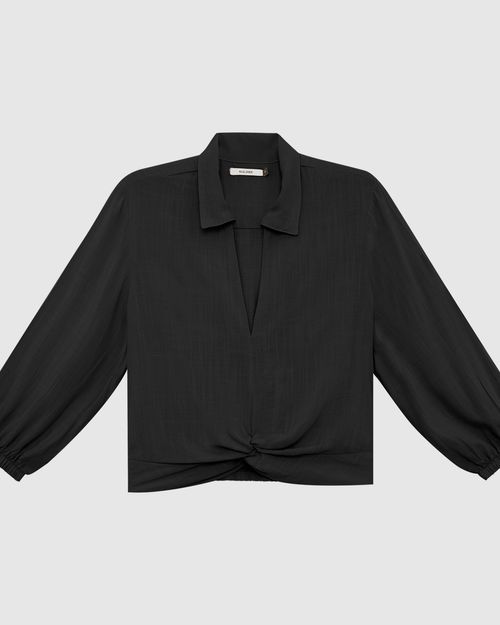 Camisa Feminina Com Torcido Frontal Em Viscose