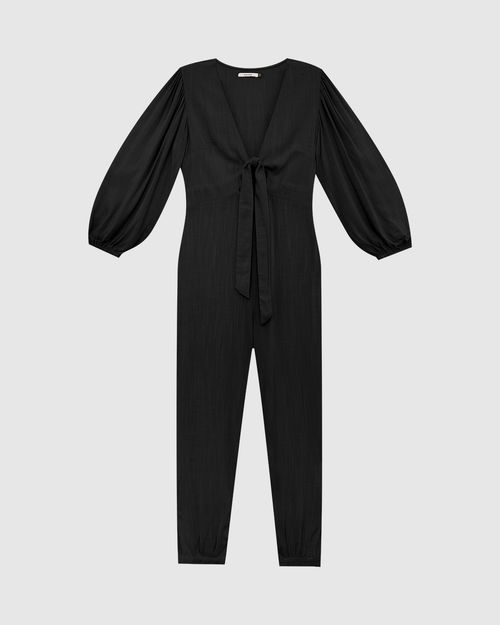Macacão Feminino Laço Frontal Em Viscose