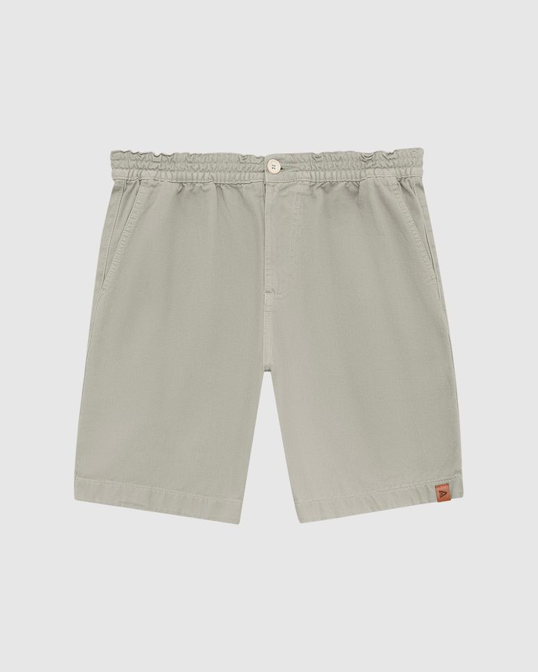 Shorts Masculino Cós Elástico Em Sarja 100% Algodão