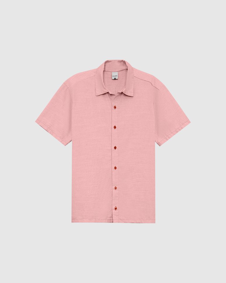 Camisa Masculina Tradicional Em Fio Tinto De Algodão