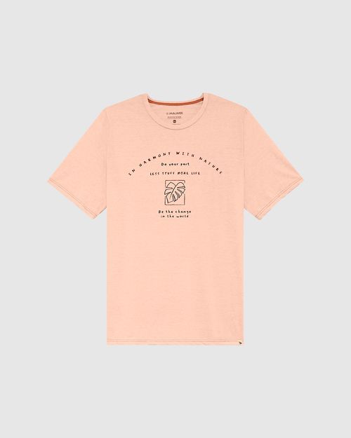 Camiseta Masculina Plus Size In Harmony With Nature Em Malha Mesclada Anti Odor