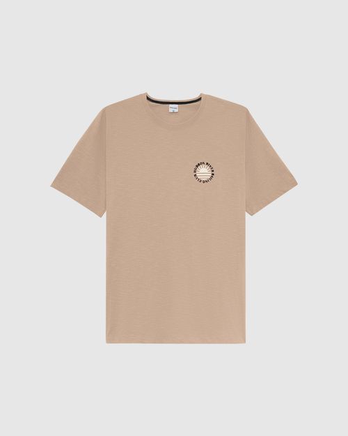 Camiseta Masculina Plus Size Estampa Frente E Costas Em Malha Flamê