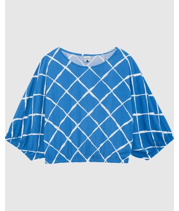 Blusa Feminina Xadrez Manga 7/8 Em Viscose