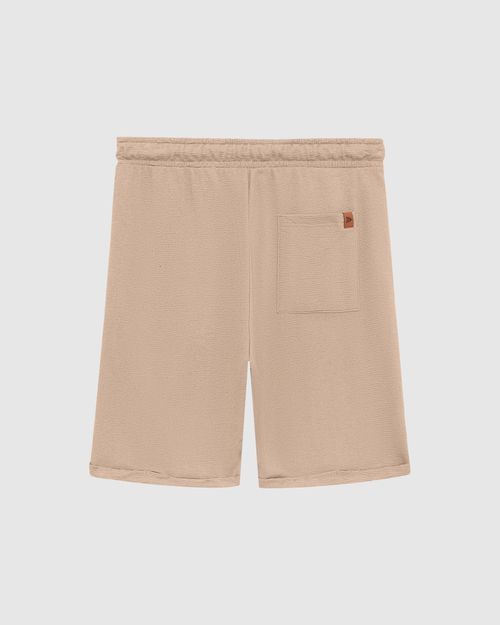 Bermuda Masculina Barra Dobrada Em Malha Linho Texturizada