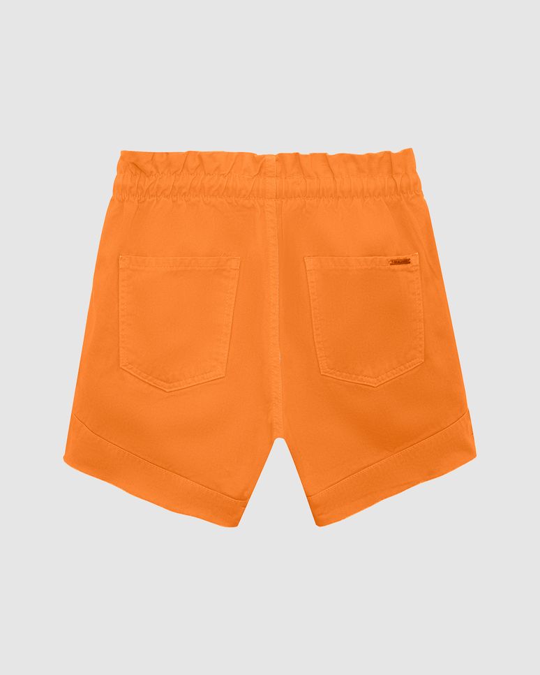 Shorts Feminino Linha A Cós Elástico Em Jeans 100% Algodão