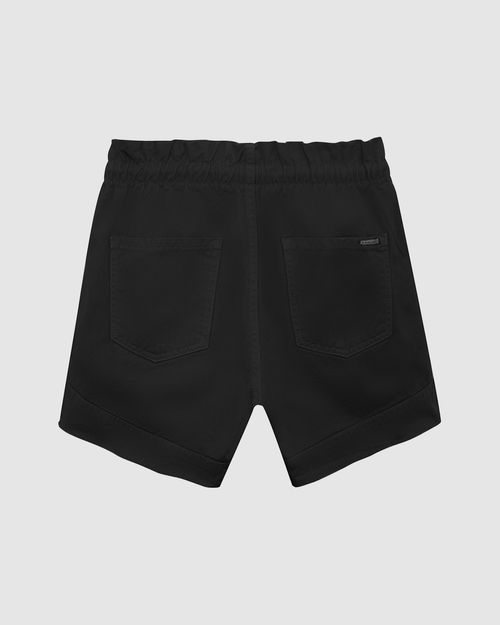 Shorts Feminino Linha A Cós Elástico Em Jeans 100% Algodão