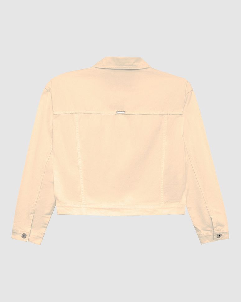 Jaqueta Cropped Feminina Plus Size Em Sarja