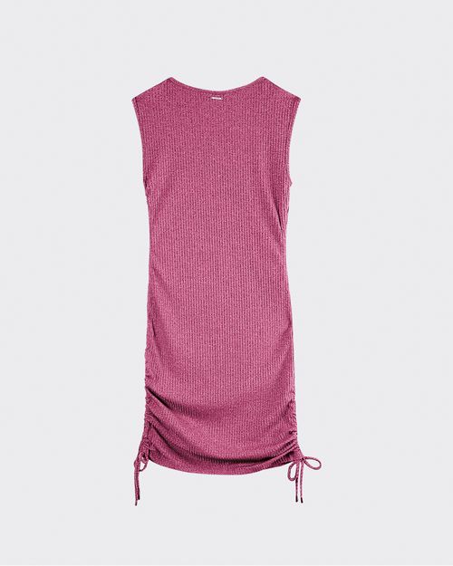 Vestido Feminino Com Lateral Ajustável Em Malha Canelada Rajada - ENFIM