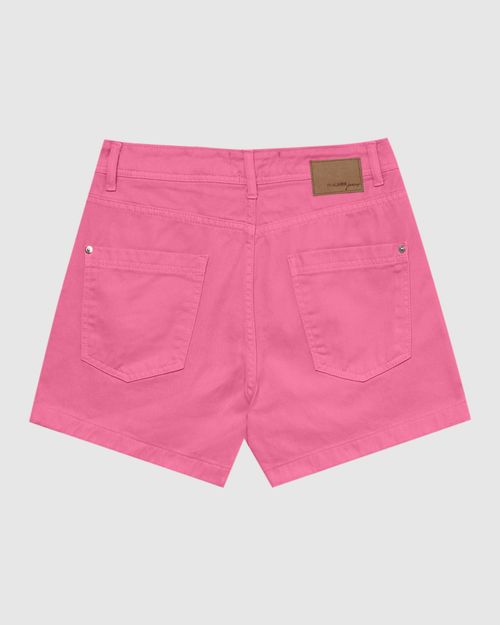 Shorts Feminino Mom Cintura Alta Em Sarja 100% Algodão
