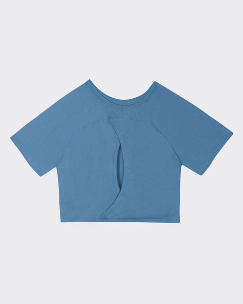 Blusa Cropped Feminina Abertura Costas Em Malha Dry - ENFIM