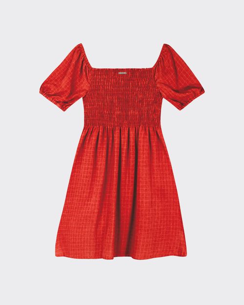 Vestido Feminino Manga Bufante Em Jacquard - ENFIM