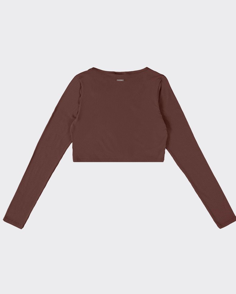 Cardigan Cropped Feminino Em Malha Canelada De Viscose - ENFIM