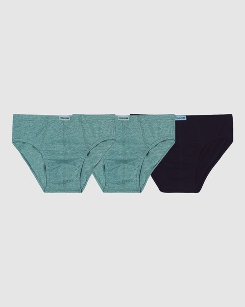 Kit Cueca Slip Em Meia Malha 100% Algodão