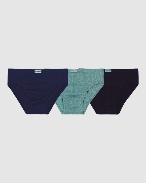 Kit Cueca Slip Em Meia Malha 100% Algodão