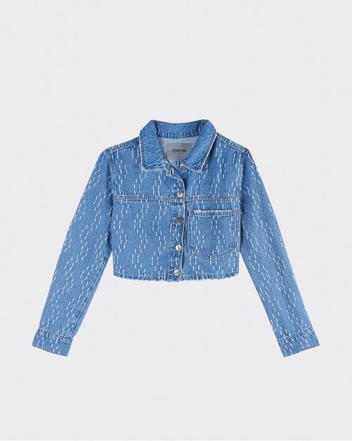 Jaqueta Cropped Feminina Em Jeans 100% Algodão  - ENFIM