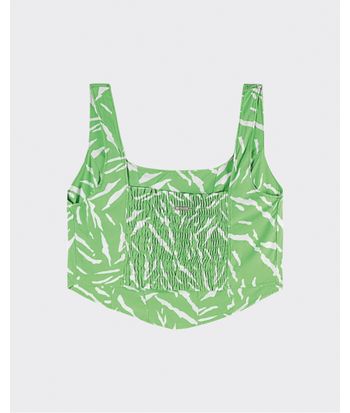 Blusa Cropped Corselet Feminina Estampada Em Viscose - ENFIM