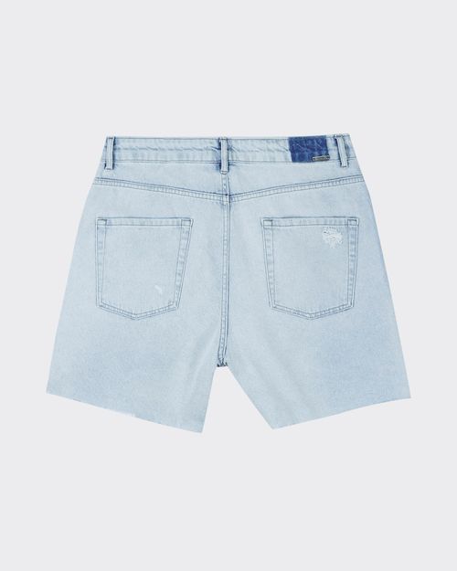 Bermuda Feminina Mom Fecho Abotoamento Em Jeans 100% Algodão - ENFIM