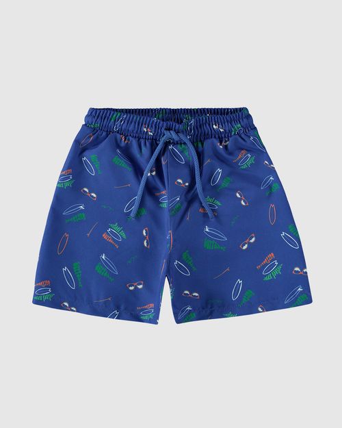 Shorts Praia Infantil Menino Em Microfibra Malwee Kids