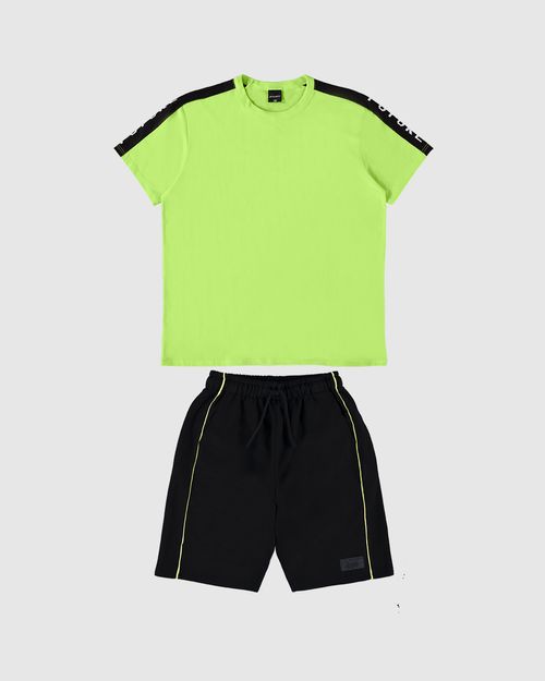 Conjunto Menino Bermuda Em Moletom Sarjado Malwee Kids
