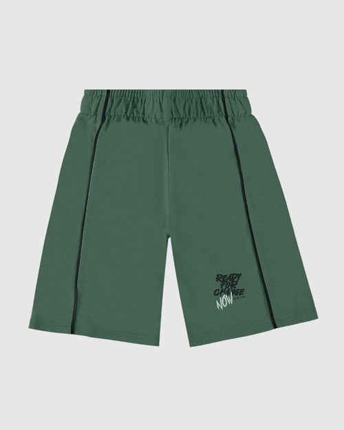 Bermuda Infantil Menino Estampa Perna Em Moletinho Rajado Malwee Kids
