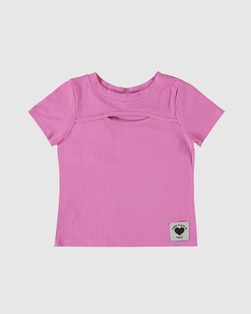 Blusa Infantil Menina Detalhe Vazado Em Viscose Canelada Malwee Kids